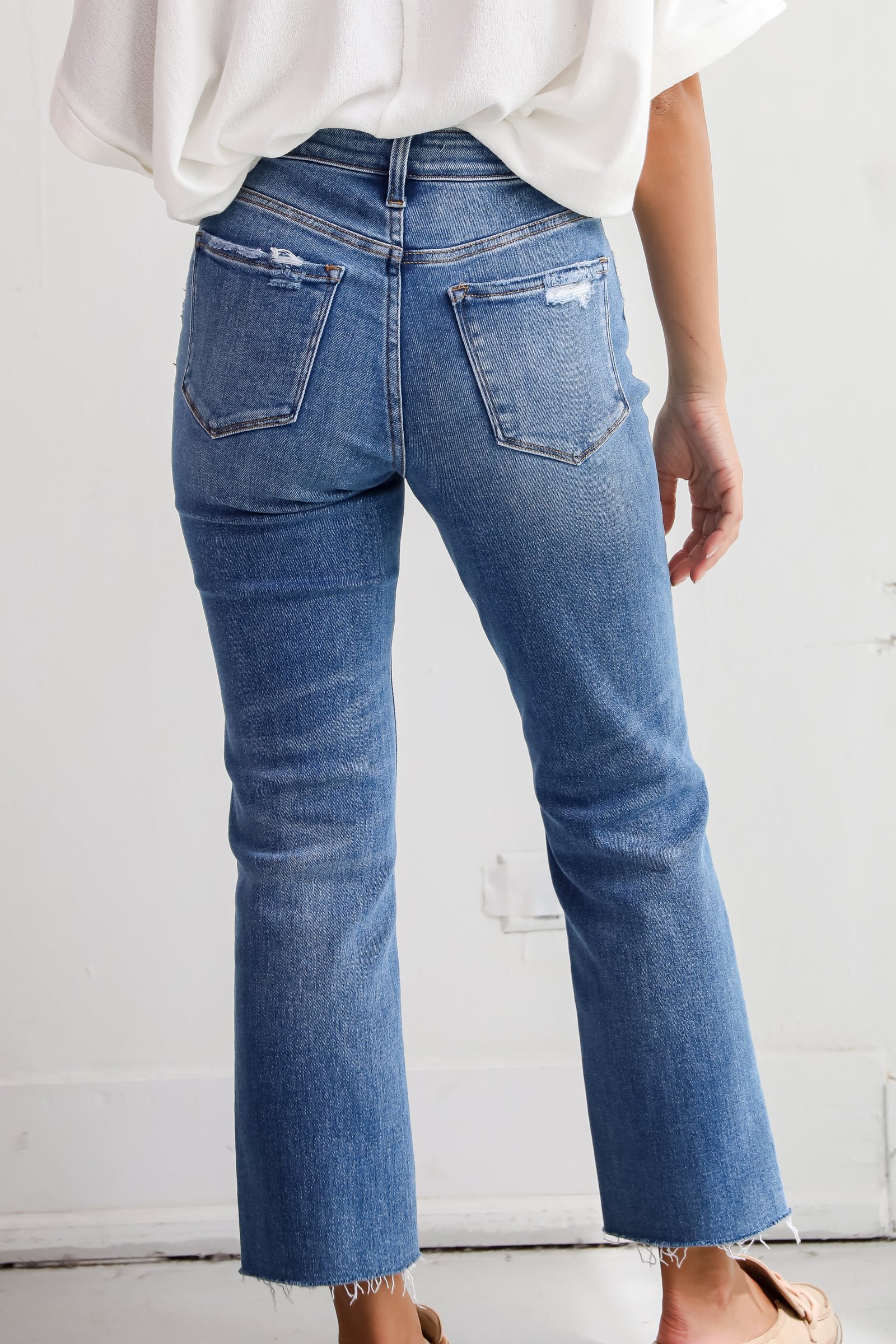 Victoria Medium Wash High-Rise Stretch Straight Jeans